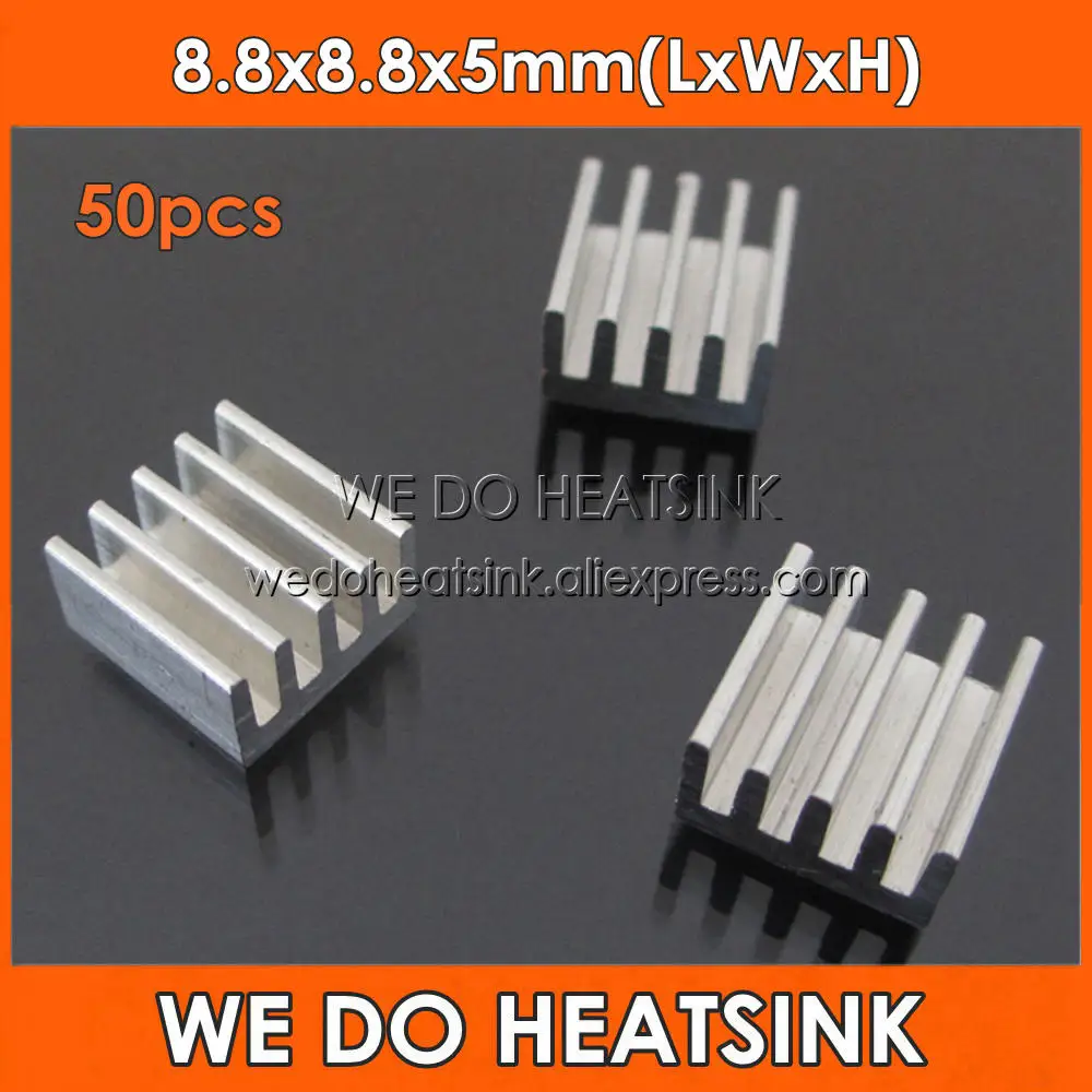 Мы производим теплоотвод 50 шт. 8 8x8 8x5 мм ОЗУ алюминиевый чип радиатор|heat sink|aluminum heat