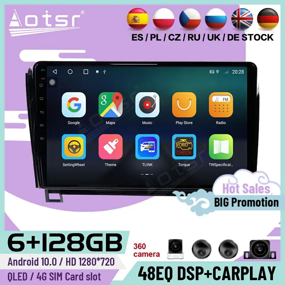 

128G Carplay Android плеер для Toyota Tundra 2008 2009 2010 2011 2012 2013 2014 2016 2017 GPS автомобильный радиоприемник, головное устройство