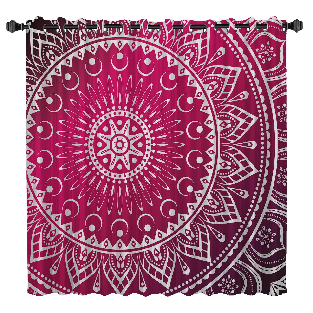 Градиентный цвет Мандала оконные шторы s Valance жалюзи для гостиной затемненные