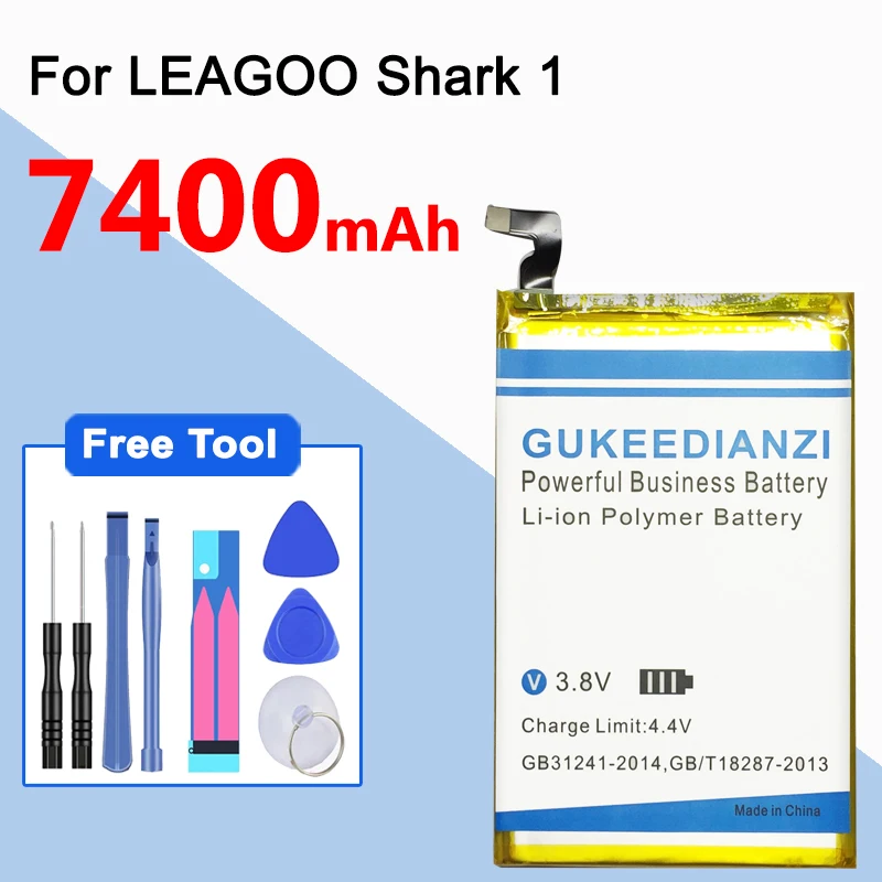 Аккумулятор GUKEEDIANZI shark 1 большой емкости 7400 мАч для LEAGOO мобильный телефон сменный