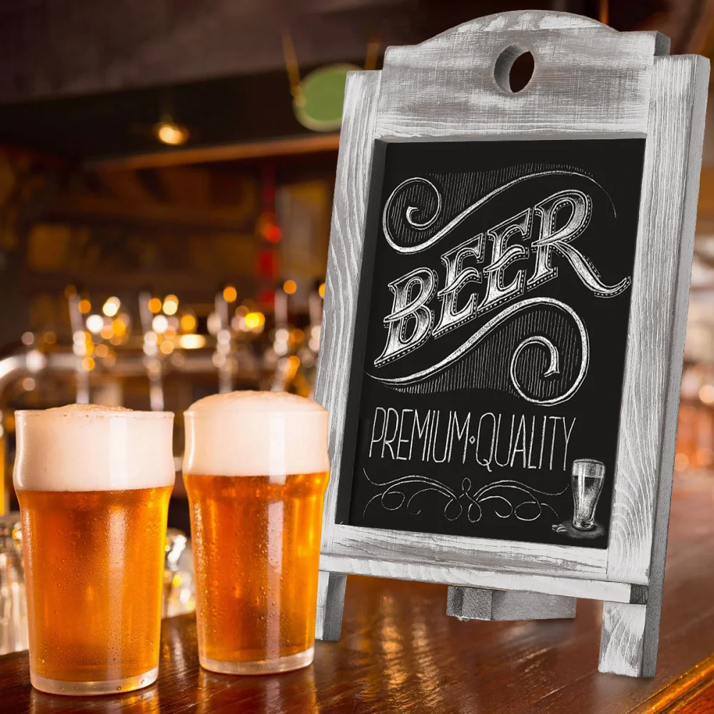 

SUPVOX Tabletop Chalkboard Rustic Wood Countertop Blackboard Desktop Memo Board for Kitchen Wedding Restaurants & Bar