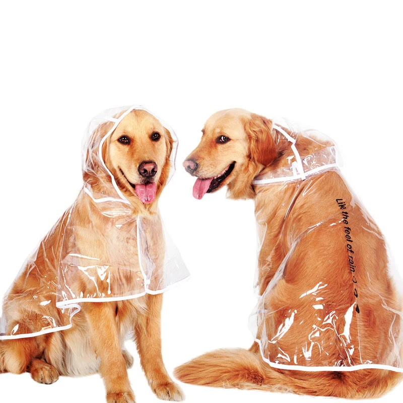 

Pet Dog Puppy Transparent Rainwear Raincoat Pet Hooded Waterproof Jacket Clothes Outdoor Pet Supplies Waterproof jumpsuit
