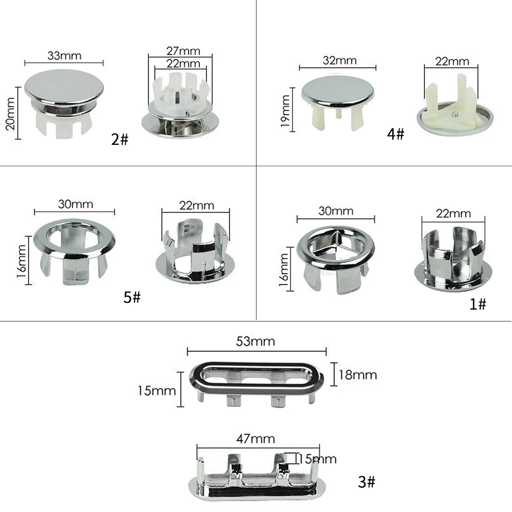 

1pc Kitchen Bathroom Basin Sink Overflow Ring Wash Basin Insert Hole Cover Cap High Quality Sink Round Ring Overflow Spare Cover