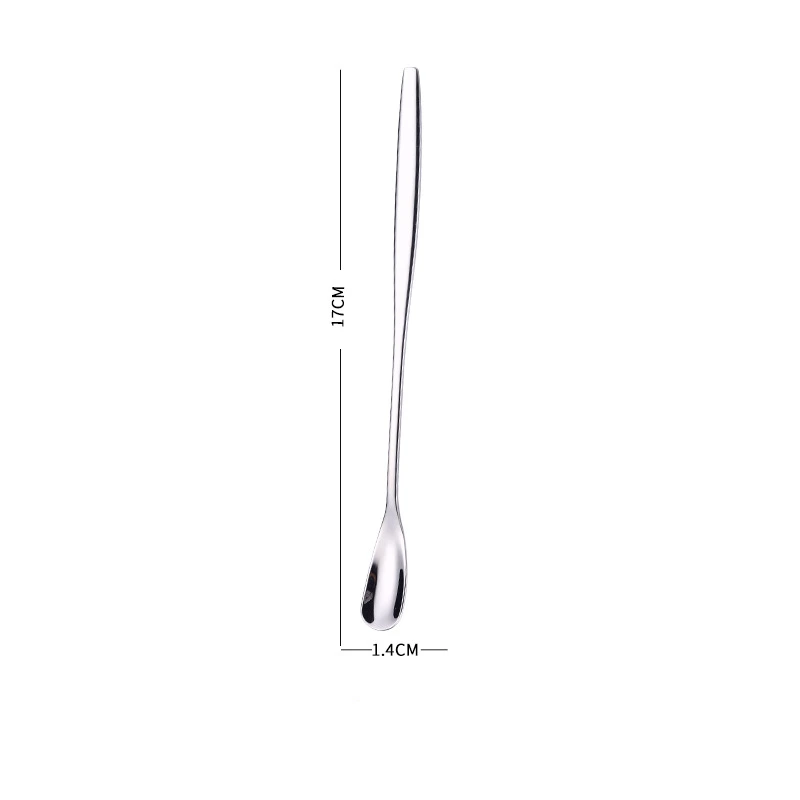 

17 x 1.4CM Stainless Steel Coffee Stiring Spoon Long Handle Ice Cream Dessert Scoop Teaspoon Dinnerware Tableware Kitchen Gadget