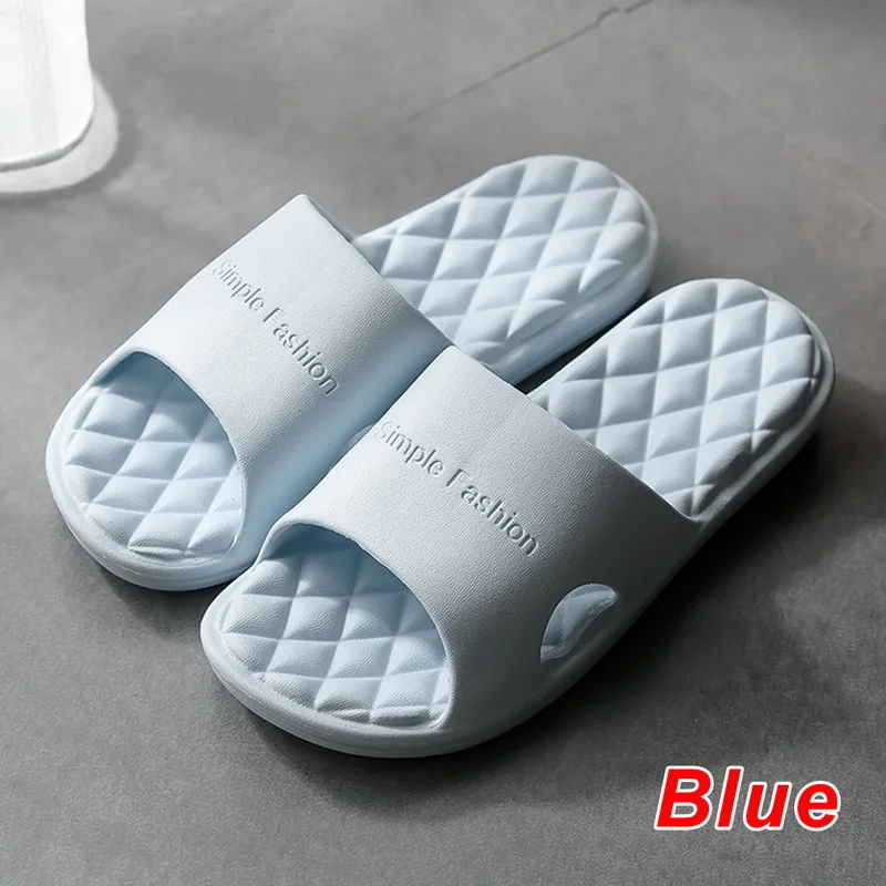 

Bathroom Soft Slippers Casual Non-slip Indoor Couple Home Shoes Thick Bottom Shower Women Men Flip Flops Slides Flat Shoes
