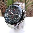 Часы наручные WWOOR Мужские кварцевые с хронографом, брендовые Роскошные модные спортивные стальные, черные, 2021