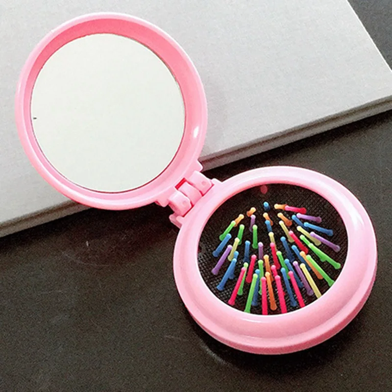 Расческа для волос складная Массажная щетка круглые цвета мини-Расческа с