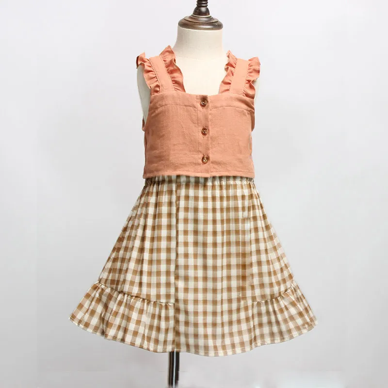 Одежда для девочек корейский стиль 2 шт. Повседневный хлопковый комплект