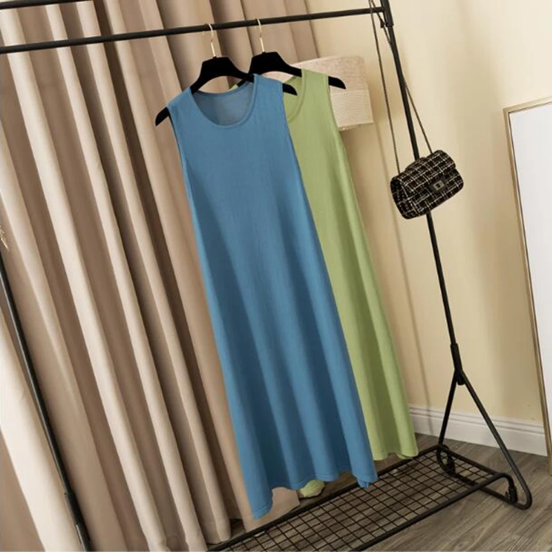 Женское прямое платье-макси GIGOGOU Повседневное трикотажное платье средней длины