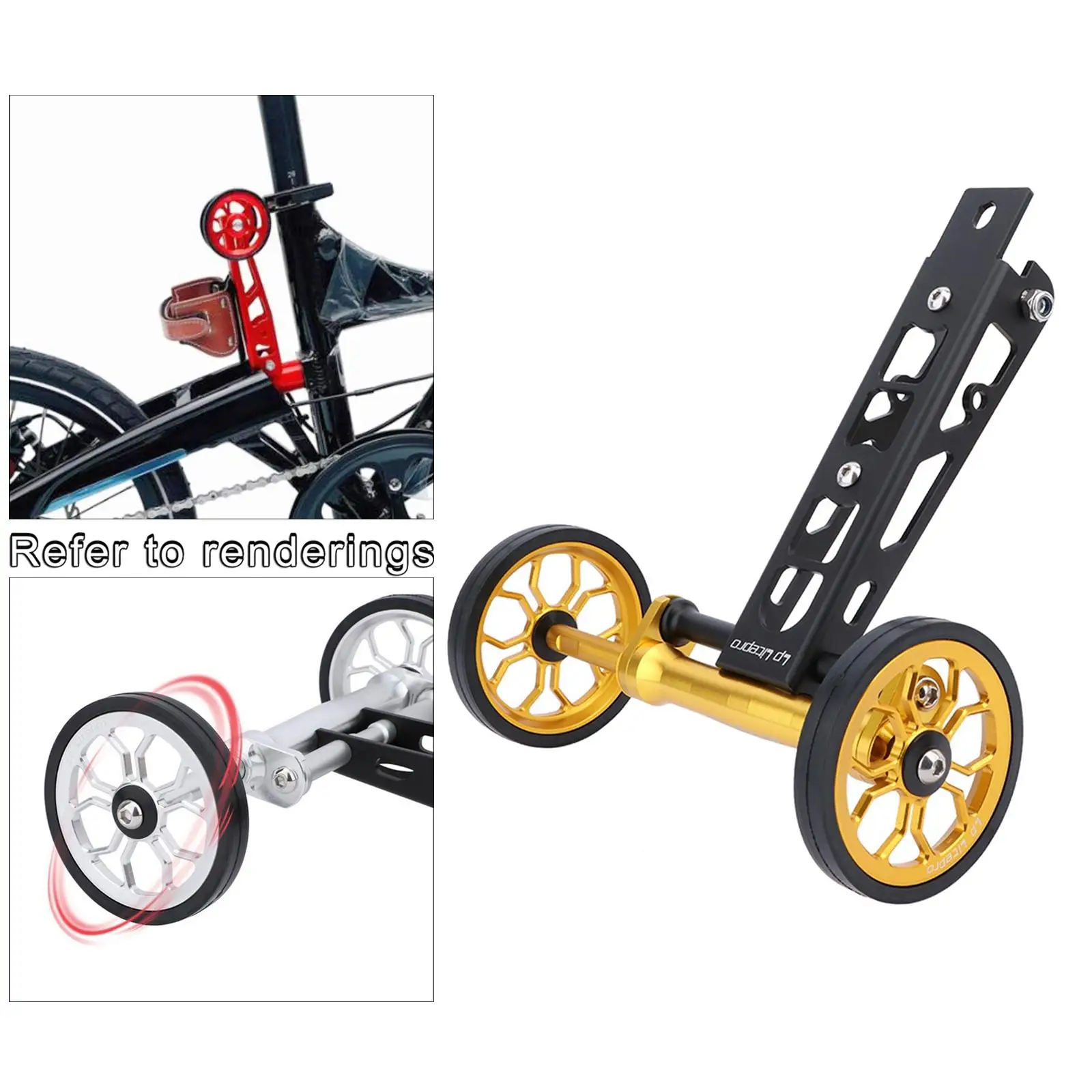 High Strength Easy Wheel Bottle Holder 2-In-1 Bracket Water Parking Stand Pushing for Birdy Folding Bike 1-2-3 Series Rear Rack | Спорт и