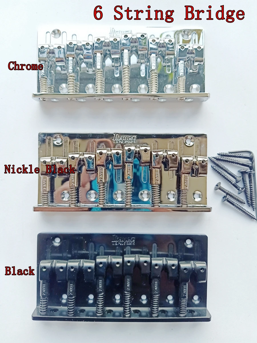 Детали для электрогитары IBZ 6 струн бас-мост черный никель хром Сделано в Корее