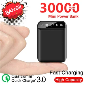 mini portable 30000mah mobile charger with dual usb port outdoor safe emergency external battery power bank for iphone xiaomi free global shipping