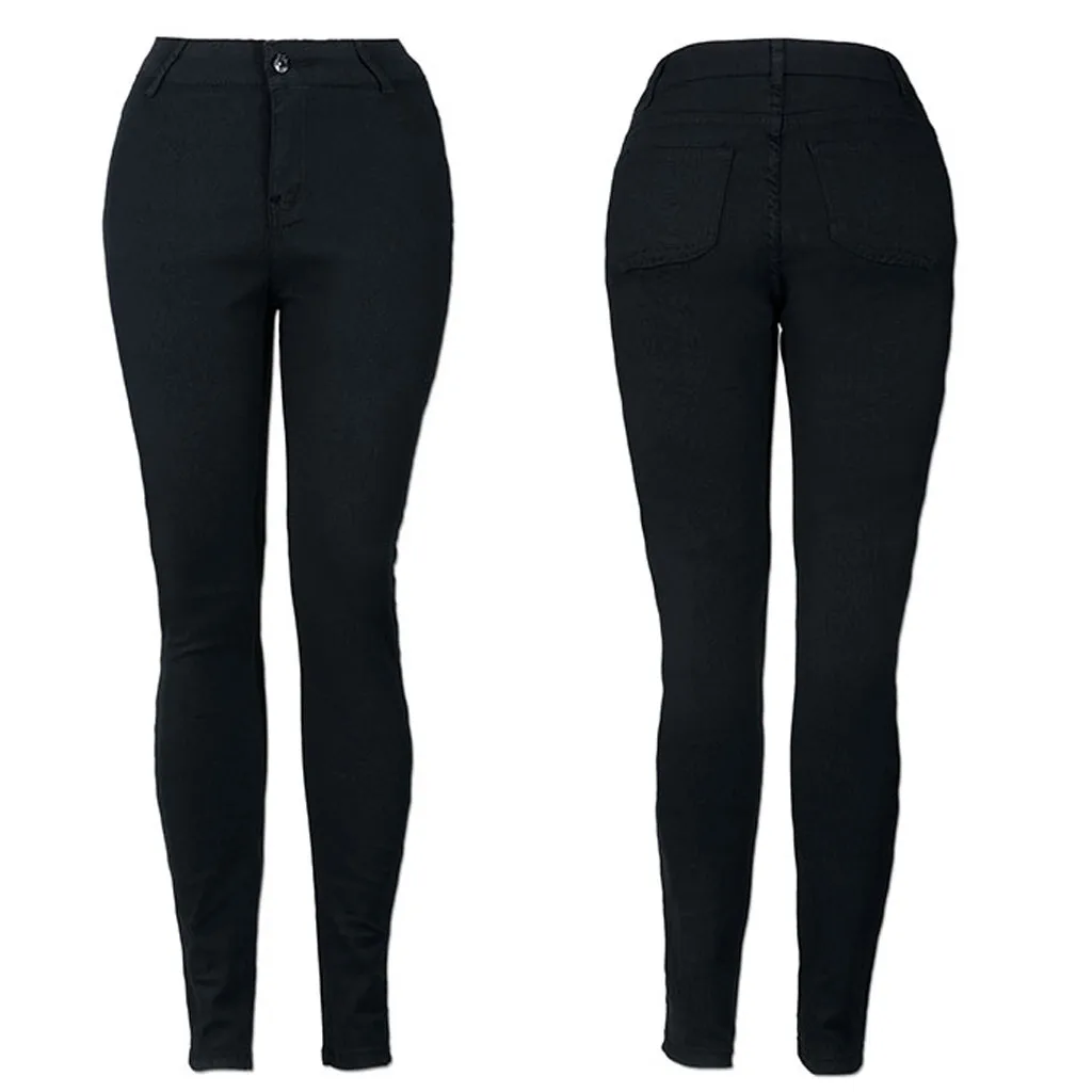 Женские узкие джинсы с высокой талией эластичные облегающие джинсовые