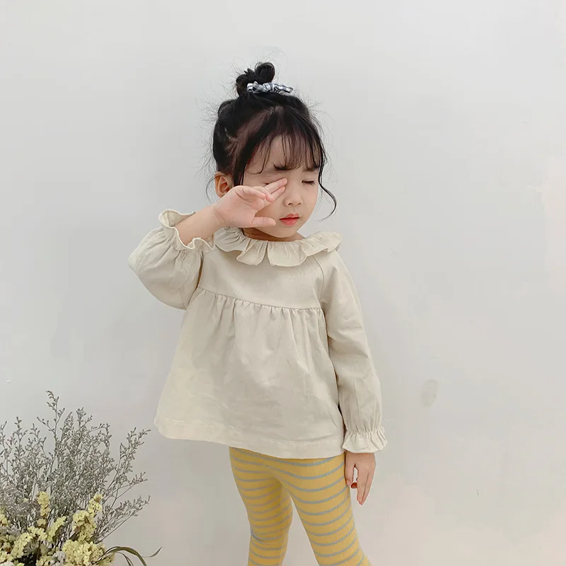 Новинка осени 2019 Вельветовая рубашка в Корейском стиле с длинными рукавами и