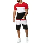 Комплект мужской из 2 предметов KANCOOLD, летний спортивный костюм с коротким рукавом, в стиле пэчворк