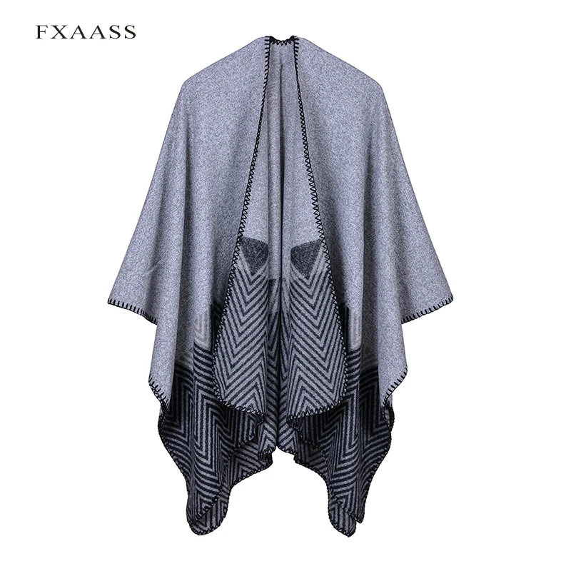 FXAASS, новинка, осень/зима, шаль, Модное пончо, женский шарф для леди, Роскошное Одеяло, кашемировые шарфы, теплая Пашмина, опт, накидка