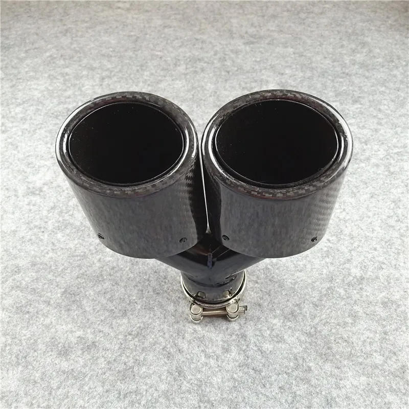 Овальные Глянцевые черные Углеродные наконечники для выхлопных газов насадки