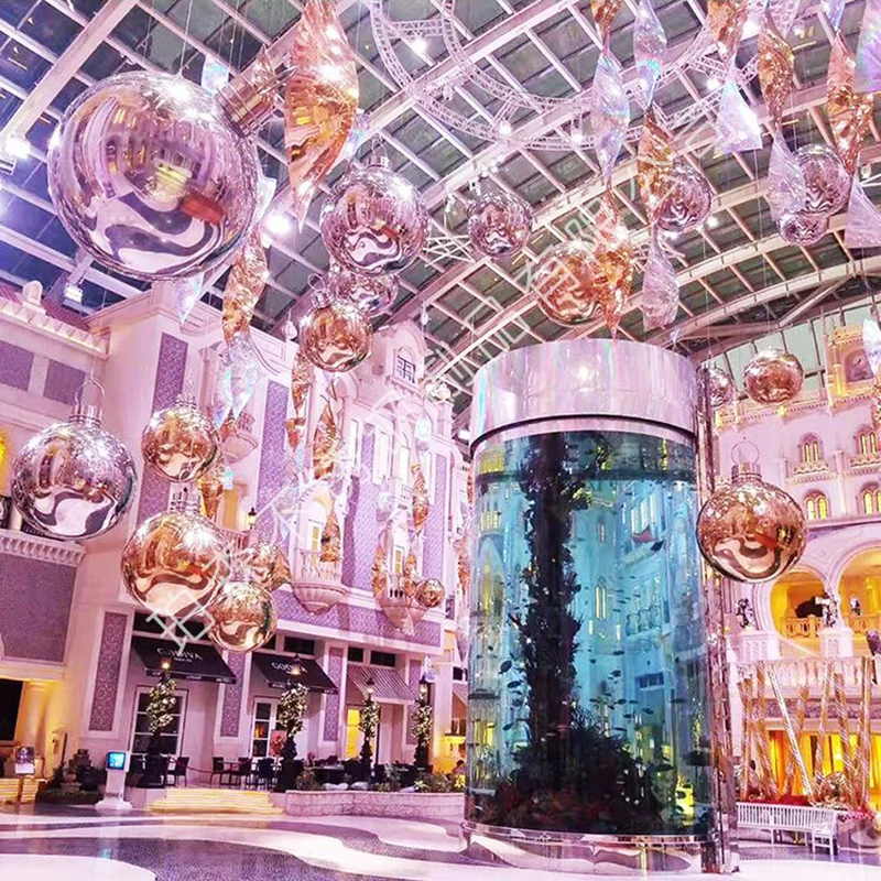 Зеркальный шар бесшовный полый полированная Светоотражающая садовая сфера для