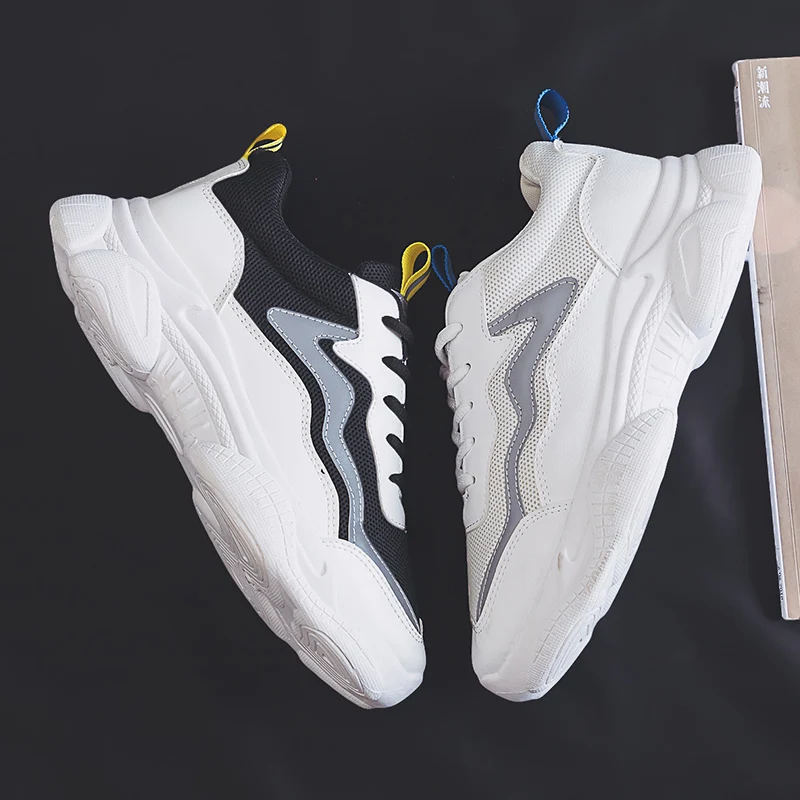 Светоотражающие мужские вулканизированные туфли Удобные кроссовки Мужская