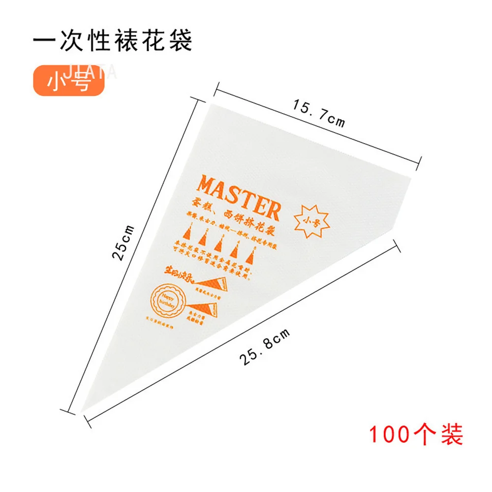 

100Pcs Pack Pastry Bag S/M/L Size Disposable Piping Bag Icing Fondant Cake Cream Decorating Pastry Tip Tool Cake Decorating Tool