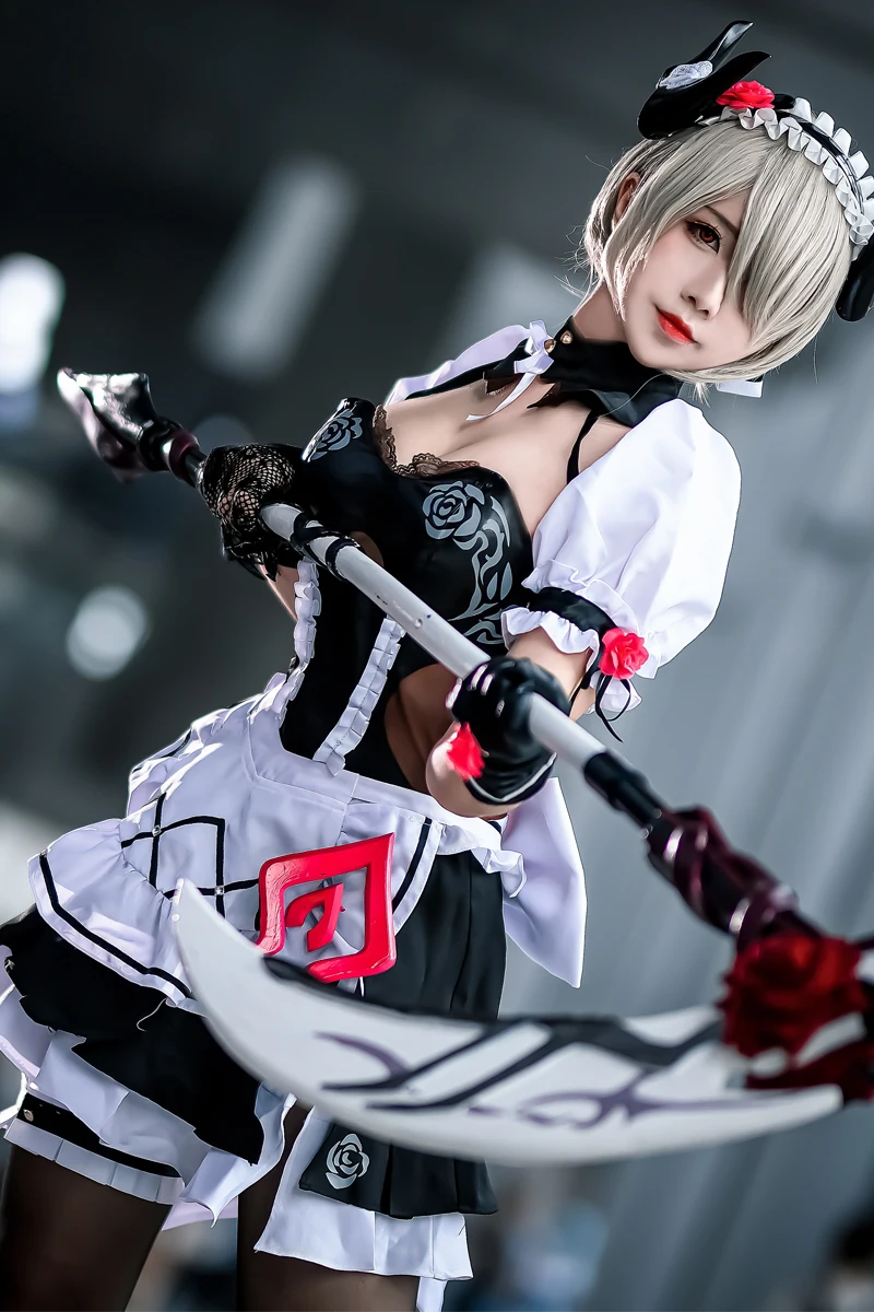 Аниме Honkai Impact 3 Рита россвис Валькирия Черная роза платье горничной косплей костюм полный комплект Хэллоуин Новинка