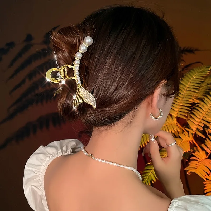 Женские модные большие заколки жемчужные Заколки металлические для волос женщин