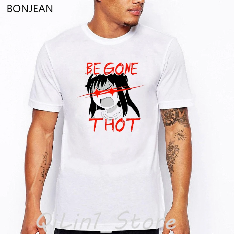 Забавные футболки мужские кавайная девочка в японском стиле с аниме принтом