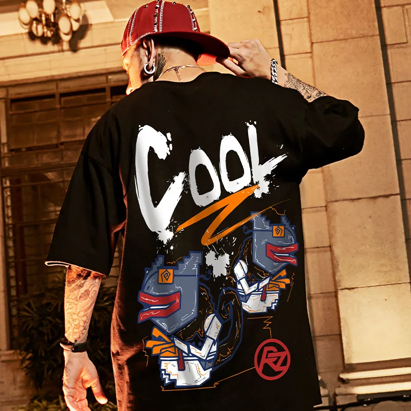 

Men's Plus Size Fashion Brand Fashion Overweight Man Casual T-shirt Loose Summer Half Sleeves Men Clothing