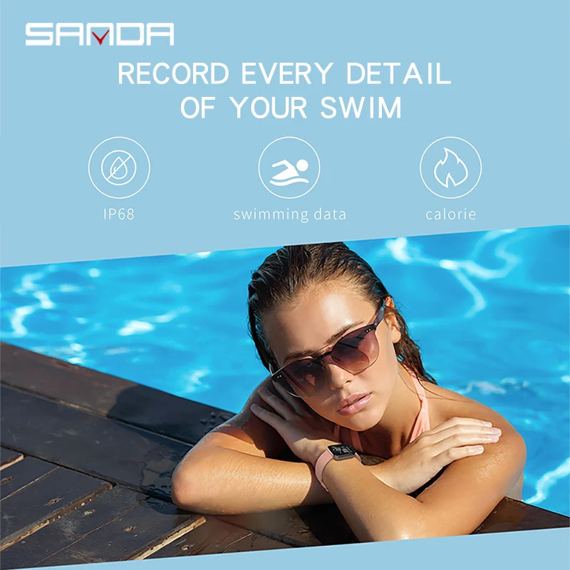 

SANDA Super Slim Smart Watch Men Women IP68 Waterproof Sports Smartwatch Heart Rate Monitor Fitness Bracelet reloj Intelligente