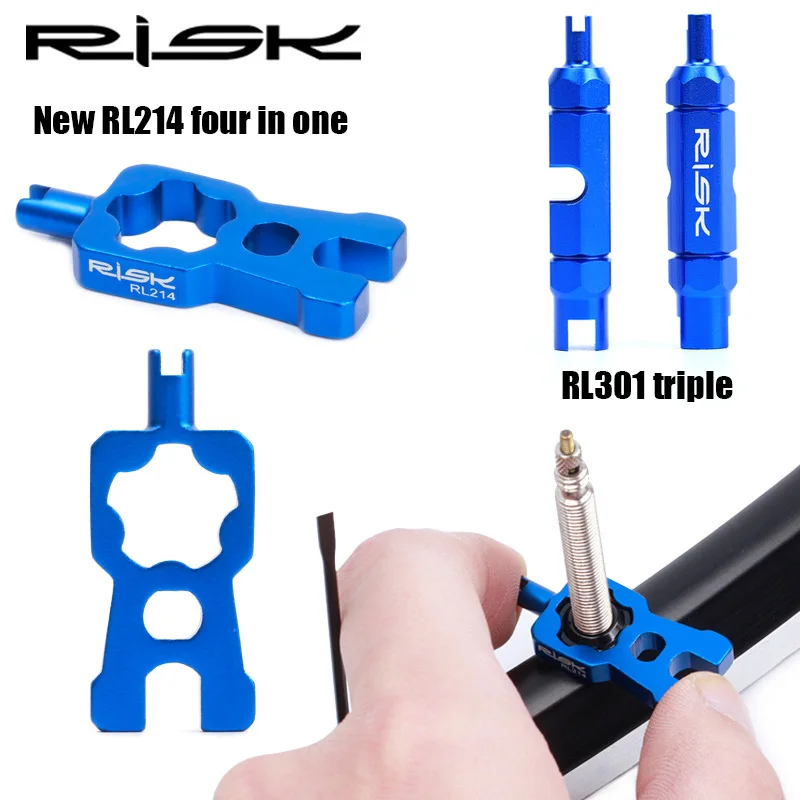 

1 PC RISK 4 IN 1 Multifunction Bicycle Valve Tools Valve Core Wrench Disassembly Installation Tool for MTB Road Bike Accessories