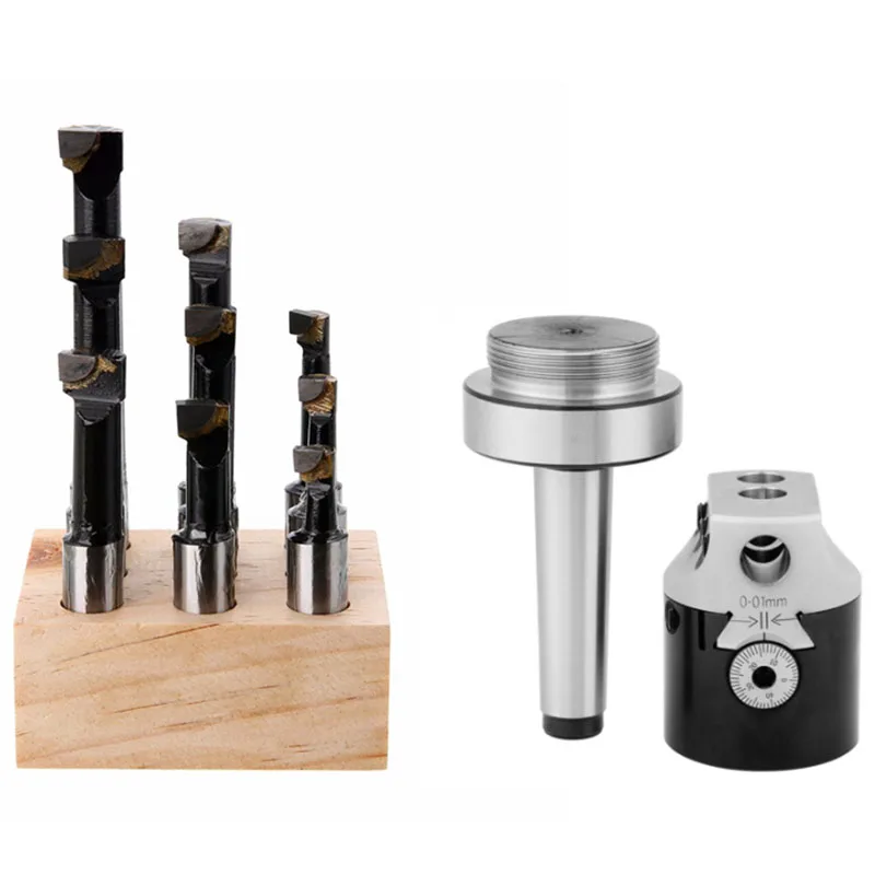 1 Set Taper Collet Chuck Holder Lathe Milling Cutter MT2 Boring Head Tool Holder High-carbon Steel Cutting Machine Adapter