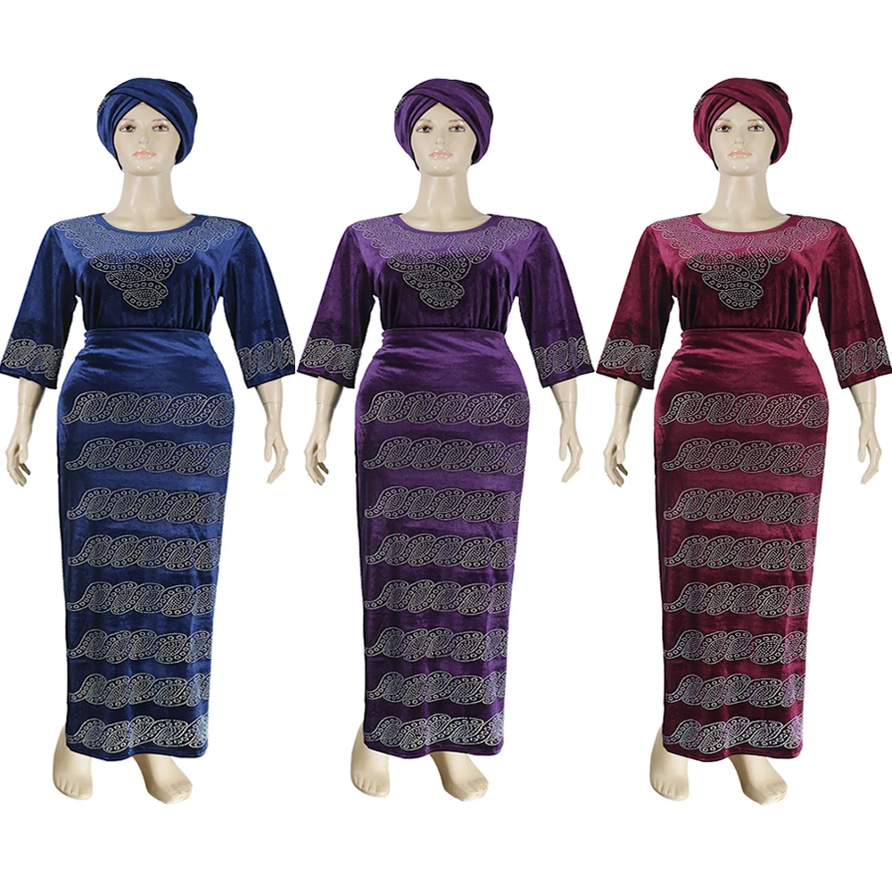 MD вечерние платья размера плюс для женщин бархатная одежда 2021 новый комплект из