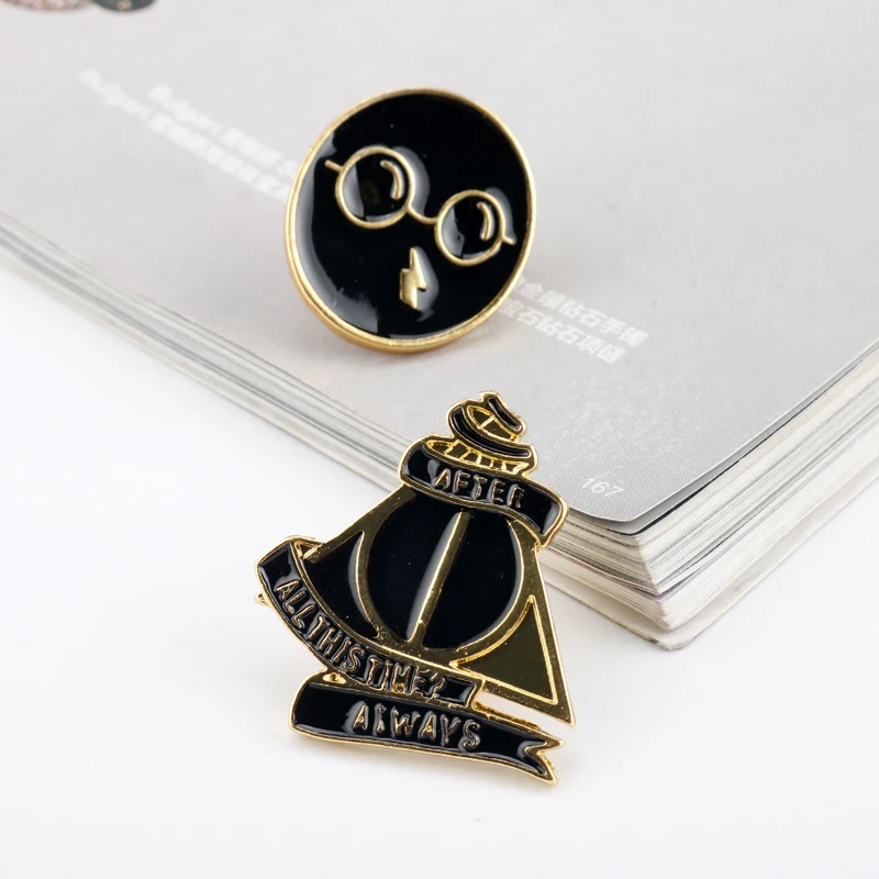Горячая hp фильм Знак школы Хогвартс на булавке брошь с милой эмалевые броши, булавки дары святить 9/3/4 книги Косплэй подарок