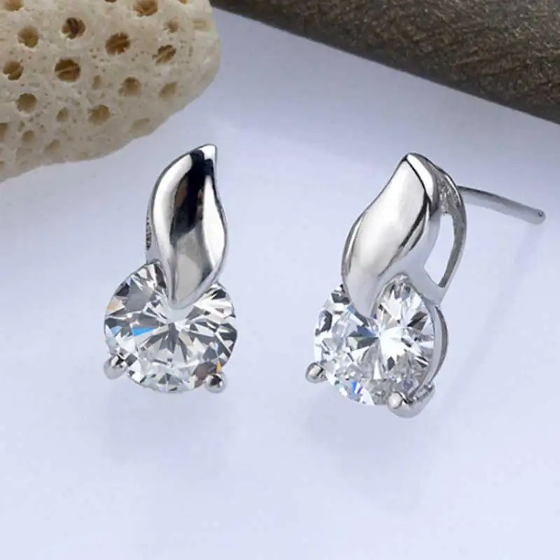 Роскошные серьги с кристаллами из фианита маленькие для женщин свадебные