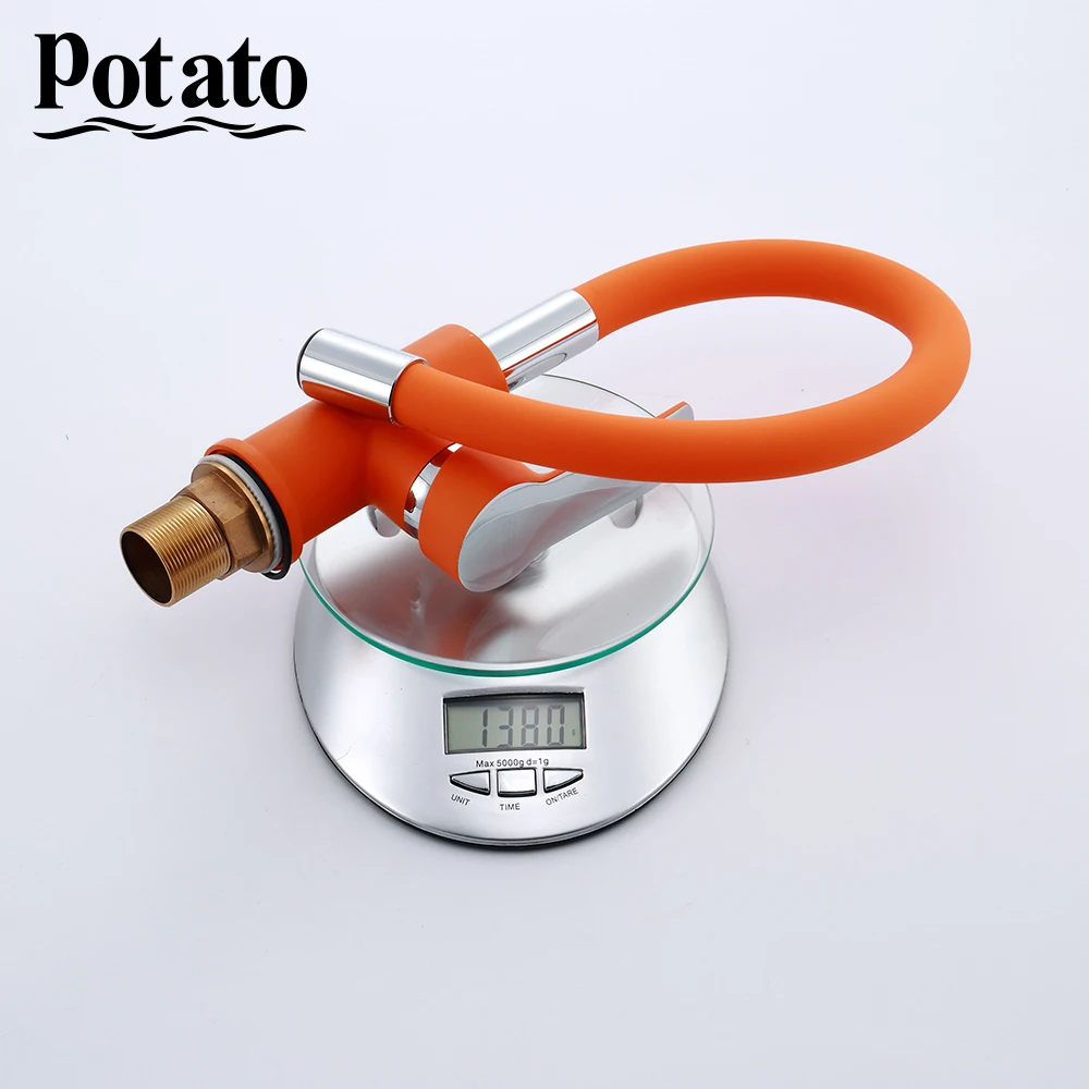 

Potato Kitchen Faucets Hot And Cold and Water Tap Chrome Basin Sink Square Tap Mixers For Kitchen p40237-