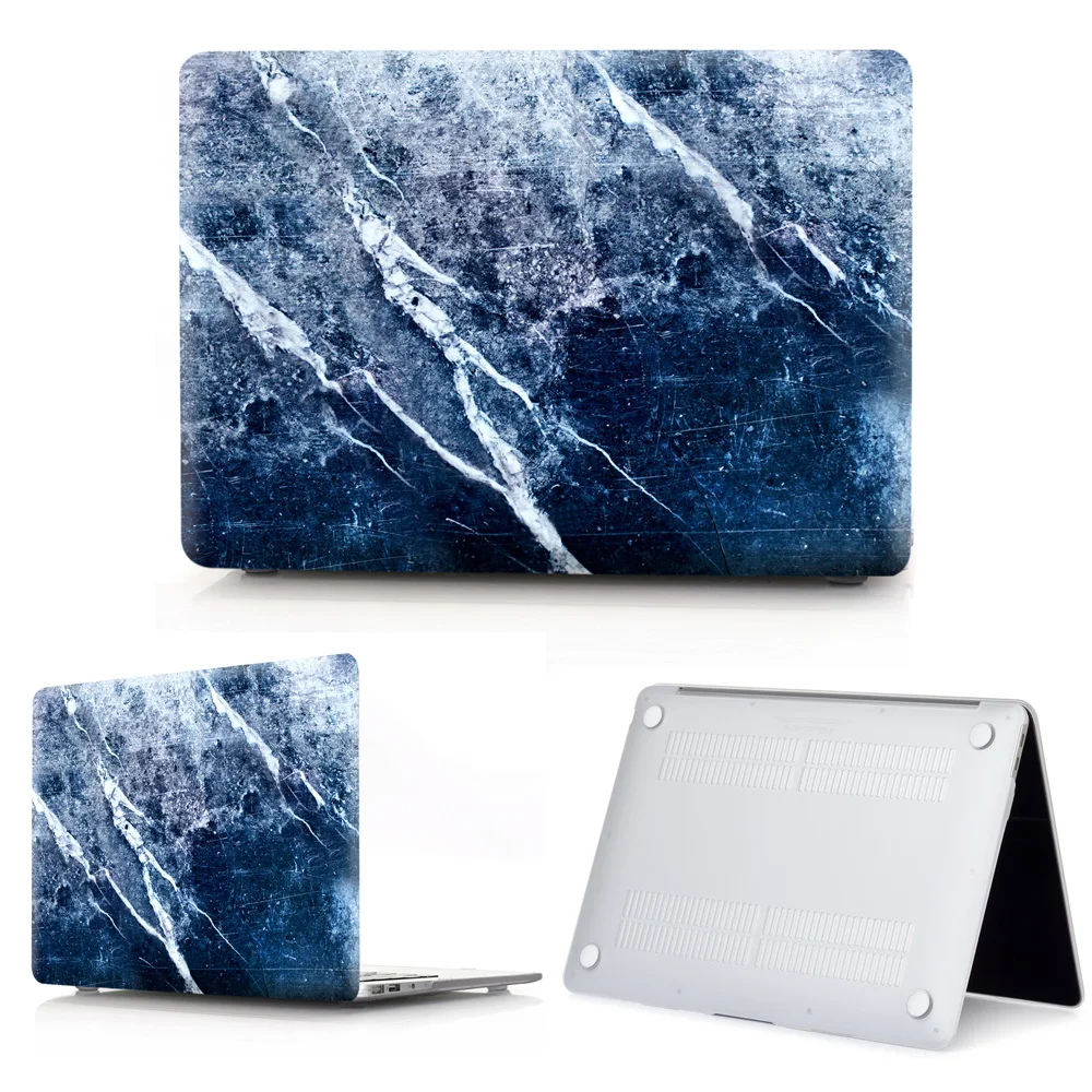 S17 Мраморный Жесткий Чехол для ноутбука Macbook Touch ID Air 13 Pro retina 12 13 15 сенсорный экран для Macbook Air 13+ чехол для клавиатуры - Цвет: S17