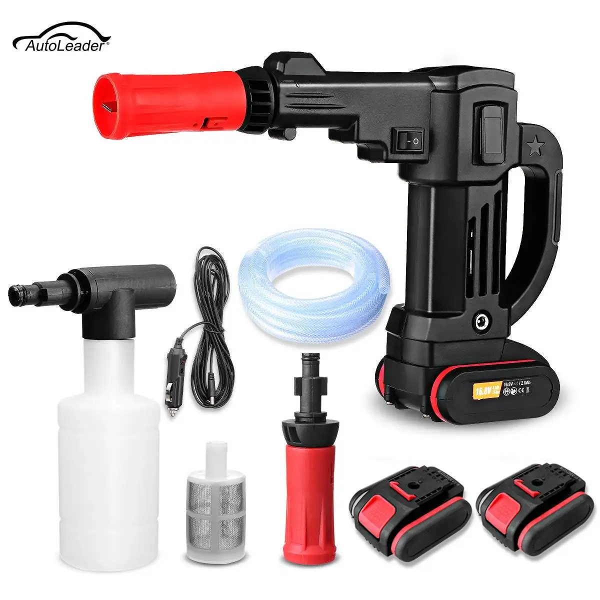 

12-24V 15000mAh Car Washer High Pressure Cleaner cordless Foam Generator for washing self-priming pump Water Gun with 2xBattery