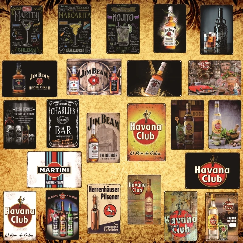 Ретро Гавана клуб Мохито мартини Маргарита металлические оловянные знаки постер