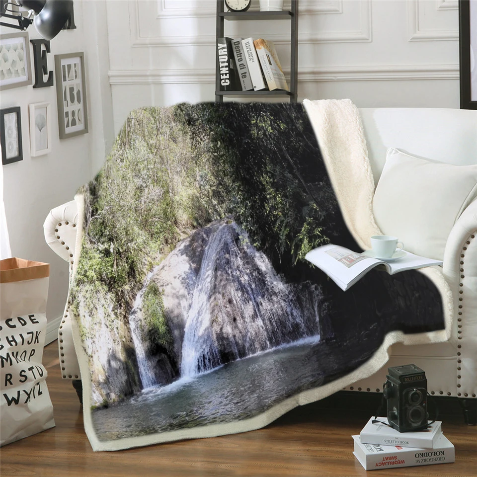 

Natural Maple Forest Blanket Rustic Fall Autumn Tree Sherpa Flannel Fleece Blanket Woodland Leaves Red Couch manta