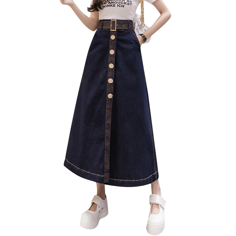 Cheap wholesale 2021 spring summer autumn new fashion casual sexy women Skirt woman female OL long skirts denim skirt Py1585