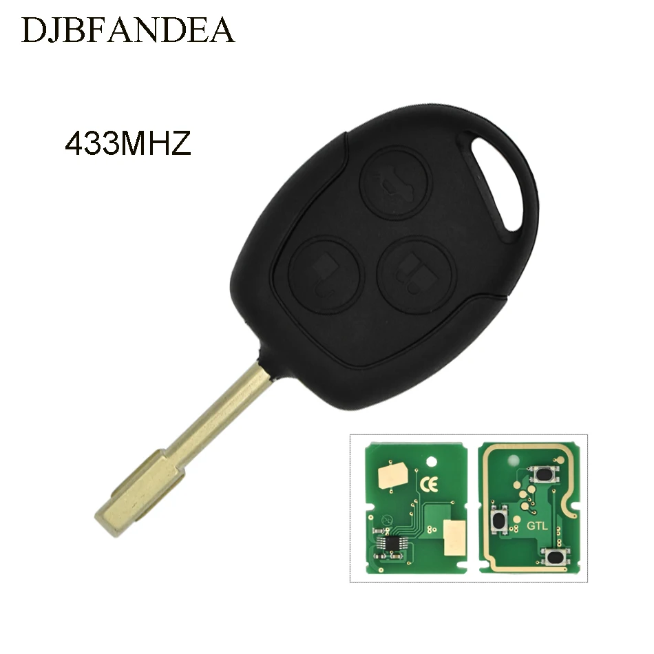 Ключ дистанционного управления DJBFANDEA 3 кнопки 433 МГц 4D60 или 63 чип для Ford Mondeo Focus