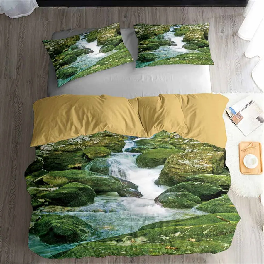 

3d-комплект постельного белья HELENGILI, пододеяльник с принтом леса и мечты, Комплект постельного белья с наволочкой, детской кроватью