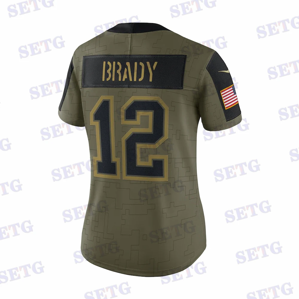 

Американский Tampa Bay пользовательский Ститч Женщины Мужчины ограниченная Олива футбольный игрок эскиз трикотажные изделия Brady 12 Эванс 13 2021