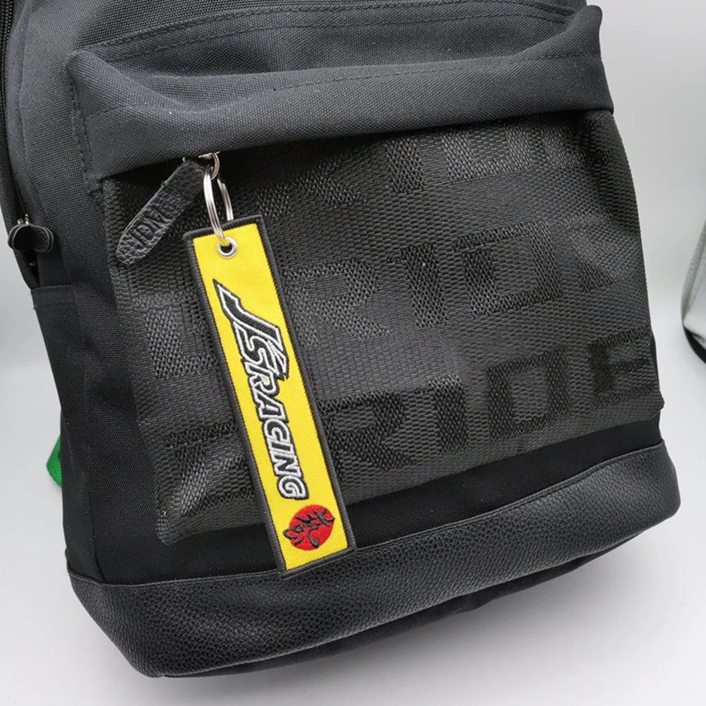 VEHICAR JS RACING JDM Style Car Keychain Backpack Embroidery Nylon Hand Wrist Lanyard Key Ring Accessories |