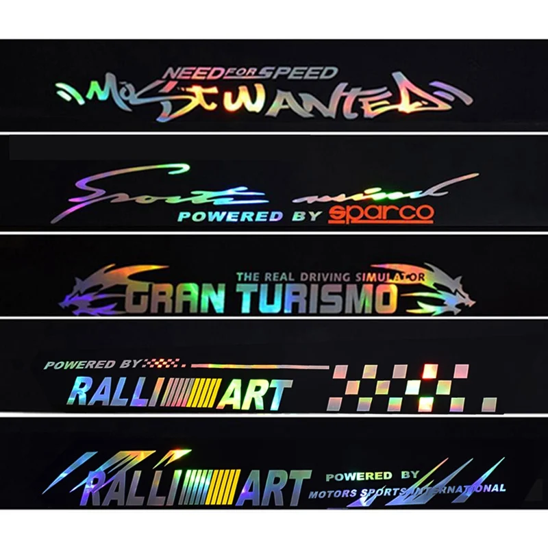

130*30cm laser car front bumper sticker Reflective car sticker front and rear bumper PVC car sticker racing car decorations