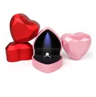 Новая роскошная коробка со светодиодной подсветкой в форме сердца для свадебных колец с дисплеем для хранения ювелирных украшений коробка с подвеской для колец подарок на день рождения