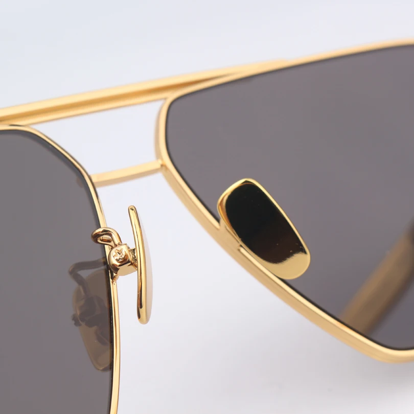 

Square metal sunglasses women double bar fashion pilot sunglasses for men metal temples flat top
