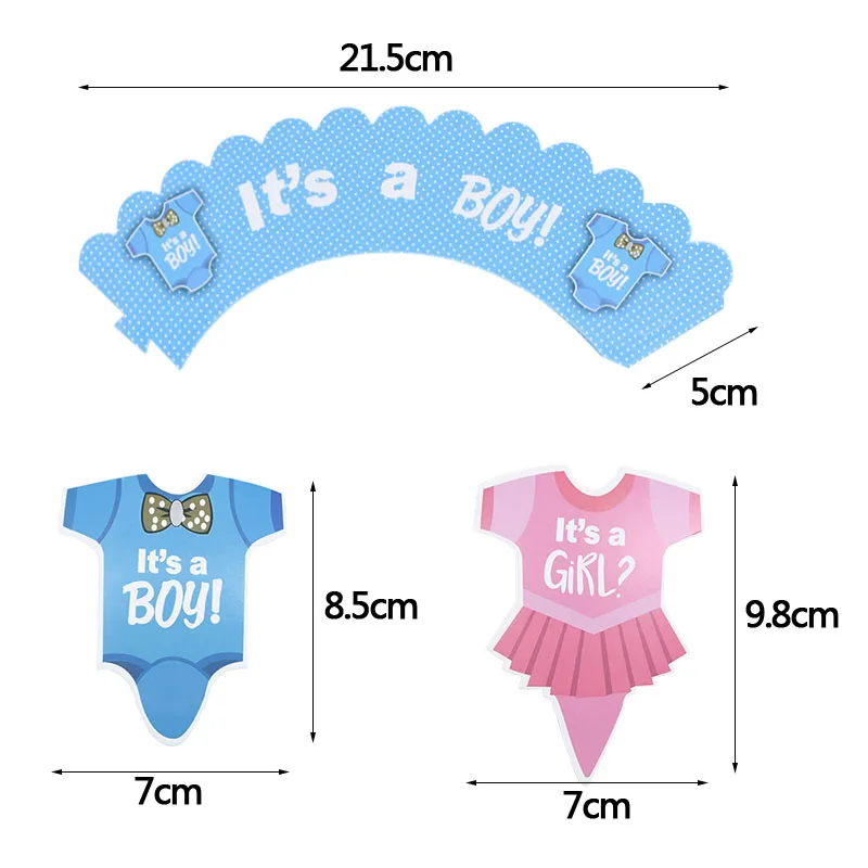 24 шт/48 шт It's a Boy/Girl Набор для торта обертки кекса украшения дня рождения