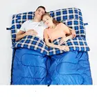 Туристический спальный мешок для взрослых, толстый портативный двойной, с подкладкой для грязных путешествий, зима