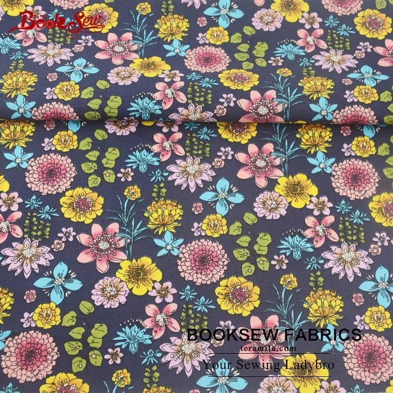 Booksew 100% хлопок поплин Ткань Текстиль для дома Цветочные Мягкие Вышивание